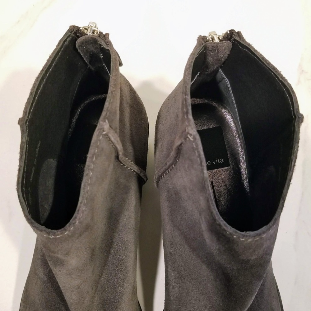 Dolce Vita Tucker Gray Suede Ankle Boots Western Shoes Zip Women's Shoes - Picture 8 of 12